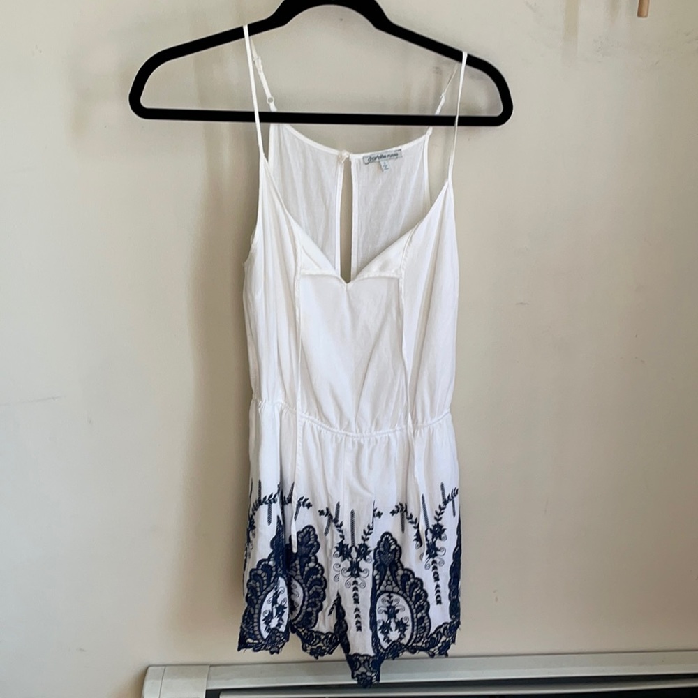 White and blue lace romper!💙